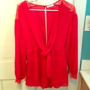 Hello Molly red romper